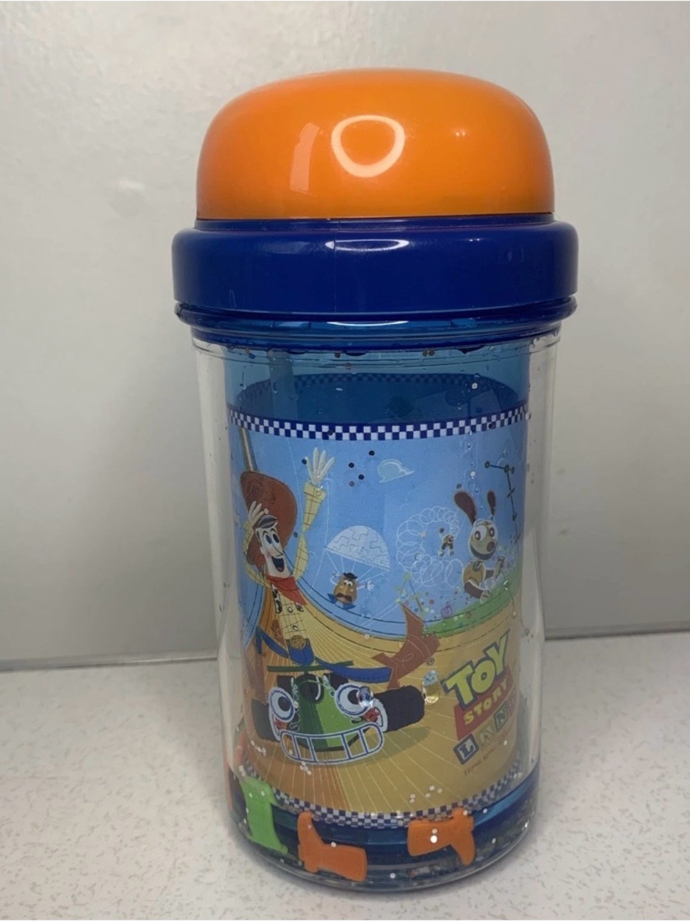 Hong Kong Disneyland Toy Story Land Vintage Plastic Glitter Shaker Cup Rare